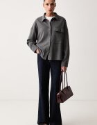 Weekend Max Mara риза дамска WKDAGIATE сива с меланжова шарка 2625916032600