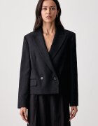Weekend Max Mara сако с двуредно закопчаване дамско с вълна WKDCANAPA тъмносиньо 2625046062600