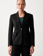 Weekend Max Mara сако с едноредно закопчаване дамско от вълна WKDLAMINE черно 2625046081600