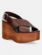 Weekend Max Mara Сандали кожени Wkaangio кафяви 2615521115600