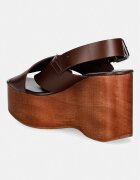 Weekend Max Mara Сандали кожени Wkaangio кафяви 2615521115600