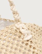 women'secret чанта tote дамска от сплетена материя бежова 4384534