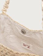 women'secret чанта tote дамска от сплетена материя бежова 4384534
