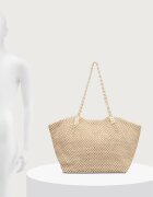 women'secret чанта tote дамска от сплетена материя бежова 4384534
