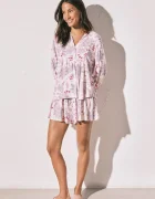 women'secret домашен комплект дамски от вискоза виолетов 4853725