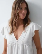 women'secret нощница дамска от памук бежова 4924804