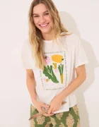 women'secret Памучно горнище на пижама с къси ръкави