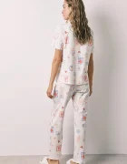 women'secret пижама дамска от памук бяла 3134043