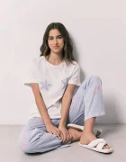women'secret пижама от две части дамска от памук бяла 3593068