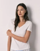 women'secret пижама от две части дамска от памук с еластан бяла 3593079