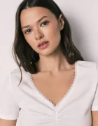 women'secret пижама от две части дамска от памук с еластан бяла 3593079