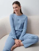 women'secret пижама от две части дамска от памук синя 3134056