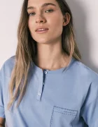 women'secret Пижама от две части дамска от памук синя 3593030