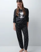 women'secret пижама от две части дамска от памук сива 3134072
