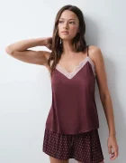 women'secret пижама от две части дамска от вискоза бордо 2544857