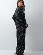 women'secret пижама от две части дамска от вискоза черна 2544853