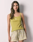 women'secret пижама от две части дамска с памук зелена 3594710