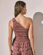women'secret пижама с къси ръкави дамска бордо 3273321
