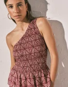 women'secret пижама с къси ръкави дамска бордо 3273321