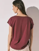 women'secret тениска basic дамска от памук бордо 3274518
