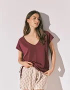 women'secret тениска basic дамска от памук бордо 3274518