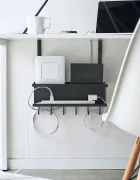 Yamazaki Организатор за кабели и рутер под бюрото Smart 40 x 115 x 43 cm в черно
