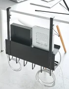 Yamazaki Организатор за кабели и рутер под бюрото Smart 40 x 115 x 43 cm в черно