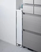 Yamazaki Рафт на колела Tower Slim 13 x 48 x 80.5 cm в бяло