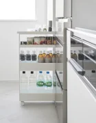 Yamazaki Рафт на колела Tower Slim 13 x 48 x 80.5 cm в бяло