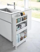 Yamazaki Рафт на колела Tower Slim 13 x 48 x 80.5 cm в бяло