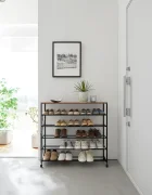 Yamazaki Шкаф за обувки Towert 90.5 x 26 x 87 cm в черно