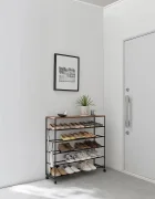 Yamazaki Шкаф за обувки Towert 90.5 x 26 x 87 cm в черно