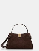 Yuzefi чанта crossbody дамска от велур GYOZA MINI кафява YUZRS26-HB-MGZ-S026