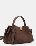 Yuzefi чанта crossbody дамска от велур GYOZA MINI кафява YUZRS26-HB-MGZ-S026