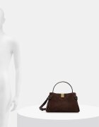 Yuzefi чанта crossbody дамска от велур GYOZA MINI кафява YUZRS26-HB-MGZ-S026