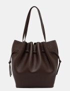 Yuzefi чанта tote дамска от кожа SCALLOP кафява YUZPF26.HB.SCT.L038