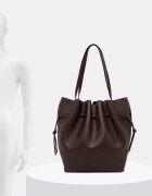 Yuzefi чанта tote дамска от кожа SCALLOP кафява YUZPF26.HB.SCT.L038