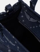 Zadig&Voltaire Чанта ANGEL TOTE XS DENIM MONOGRAM в тъмносиньо LWBA04269