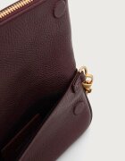 Zadig&Voltaire чанта crossbody дамска от кожа ROCK NANO GRAINED LEATHER бордо LWBA03975
