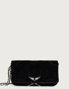 Zadig&Voltaire чанта crossbody дамска от велур черна LWBA04434