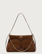 Zadig&Voltaire чанта crossbody дамска от велур JIM кафява LWBA04416