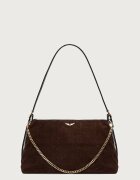 Zadig&Voltaire чанта crossbody дамска от велур JIM кафява LWBA04563