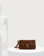 Zadig&Voltaire чанта crossbody дамска от велур ROCKY кафява LWBA04525