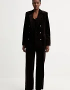 Zadig&Voltaire Кадифено сако в кафяво с двуредно закопчаване с изчистен дизайн WWBL01943