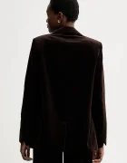 Zadig&Voltaire Кадифено сако в кафяво с двуредно закопчаване с изчистен дизайн WWBL01943
