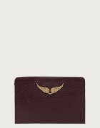 Zadig&Voltaire калъф за карти дамски от кожа бордо LWSG00001