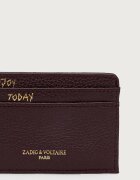 Zadig&Voltaire калъф за карти дамски от кожа бордо LWSG00001