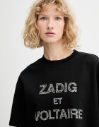 Zadig&Voltaire Памучна тениска дамска в черно JWTS02883