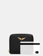 Zadig&Voltaire портфейл дамски от кожа черен LWSG00004
