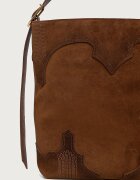 Zadig&Voltaire шопинг чанта дамска от велур JANE кафява LWBA04368